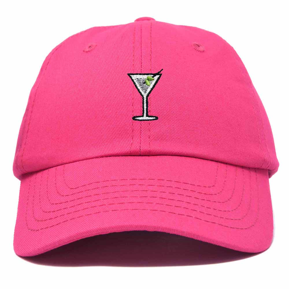 Dalix Martini Embroidered Cap Cotton Baseball Cute Cool Dad Hat Womens in Hot Pink