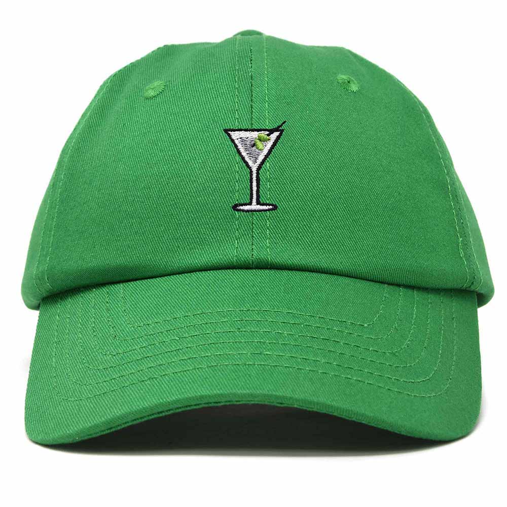 Dalix Martini Embroidered Cap Cotton Baseball Cute Cool Dad Hat Womens in Kelly Green