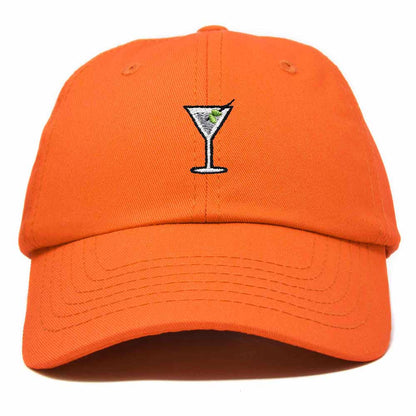 Dalix Martini Embroidered Cap Cotton Baseball Cute Cool Dad Hat Womens in Orange
