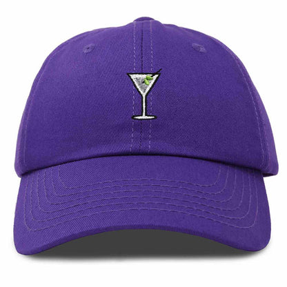 Dalix Martini Embroidered Cap Cotton Baseball Cute Cool Dad Hat Womens in Purple