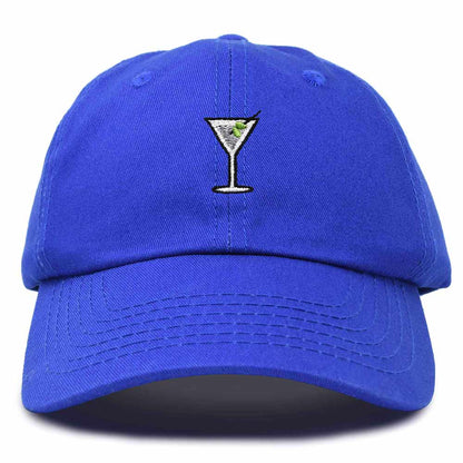 Dalix Martini Embroidered Cap Cotton Baseball Cute Cool Dad Hat Womens in Royal Blue