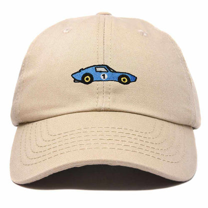 Dalix Muscle Car Embroidered Cap Cotton Baseball Summer Cool Dad Hat Mens in Khaki
