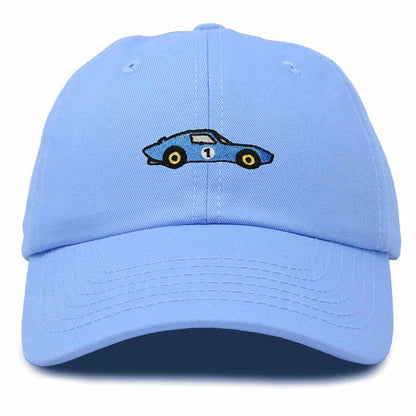 Dalix Muscle Car Embroidered Cap Cotton Baseball Summer Cool Dad Hat Mens in Light Blue