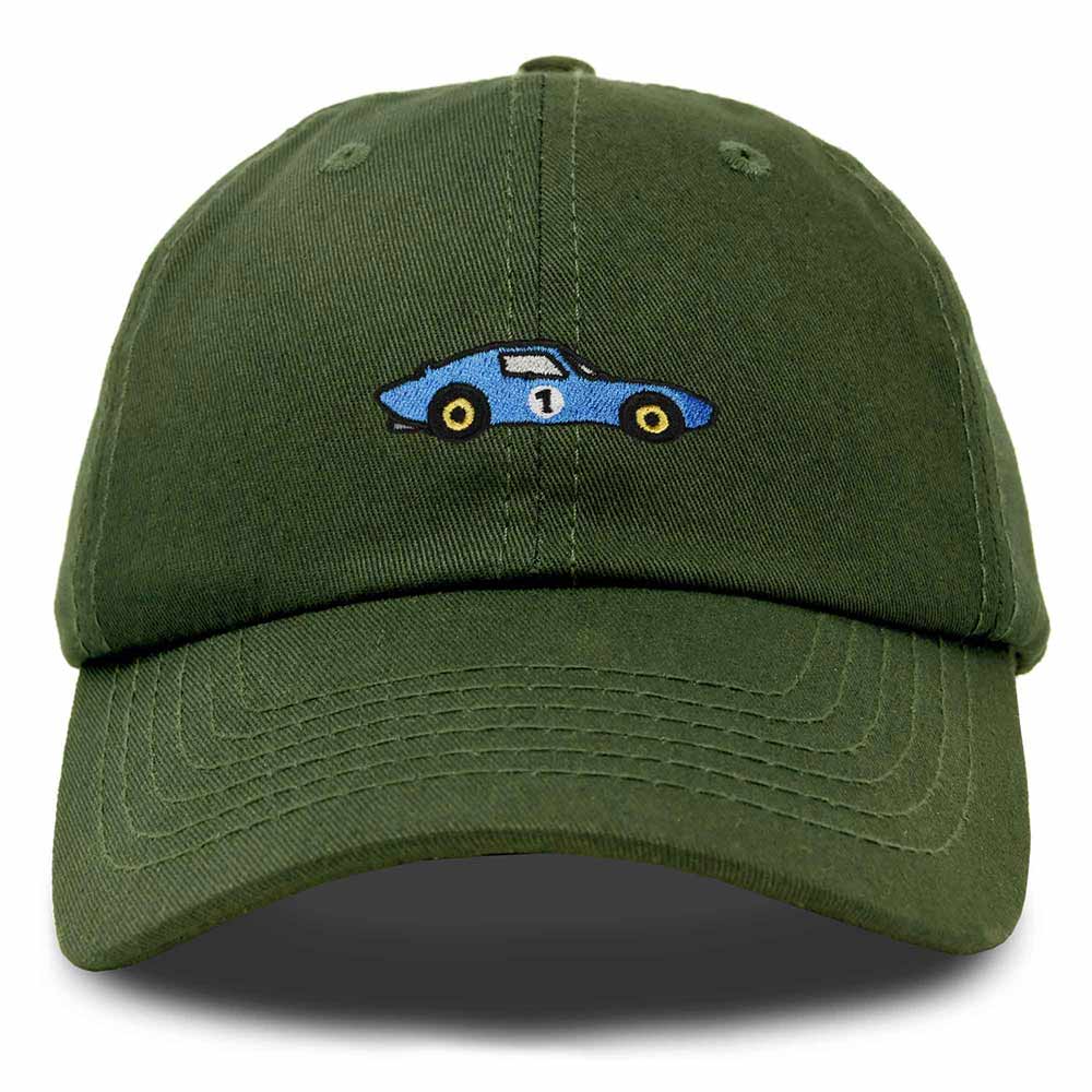 Dalix Muscle Car Embroidered Cap Cotton Baseball Summer Cool Dad Hat Mens in Olive