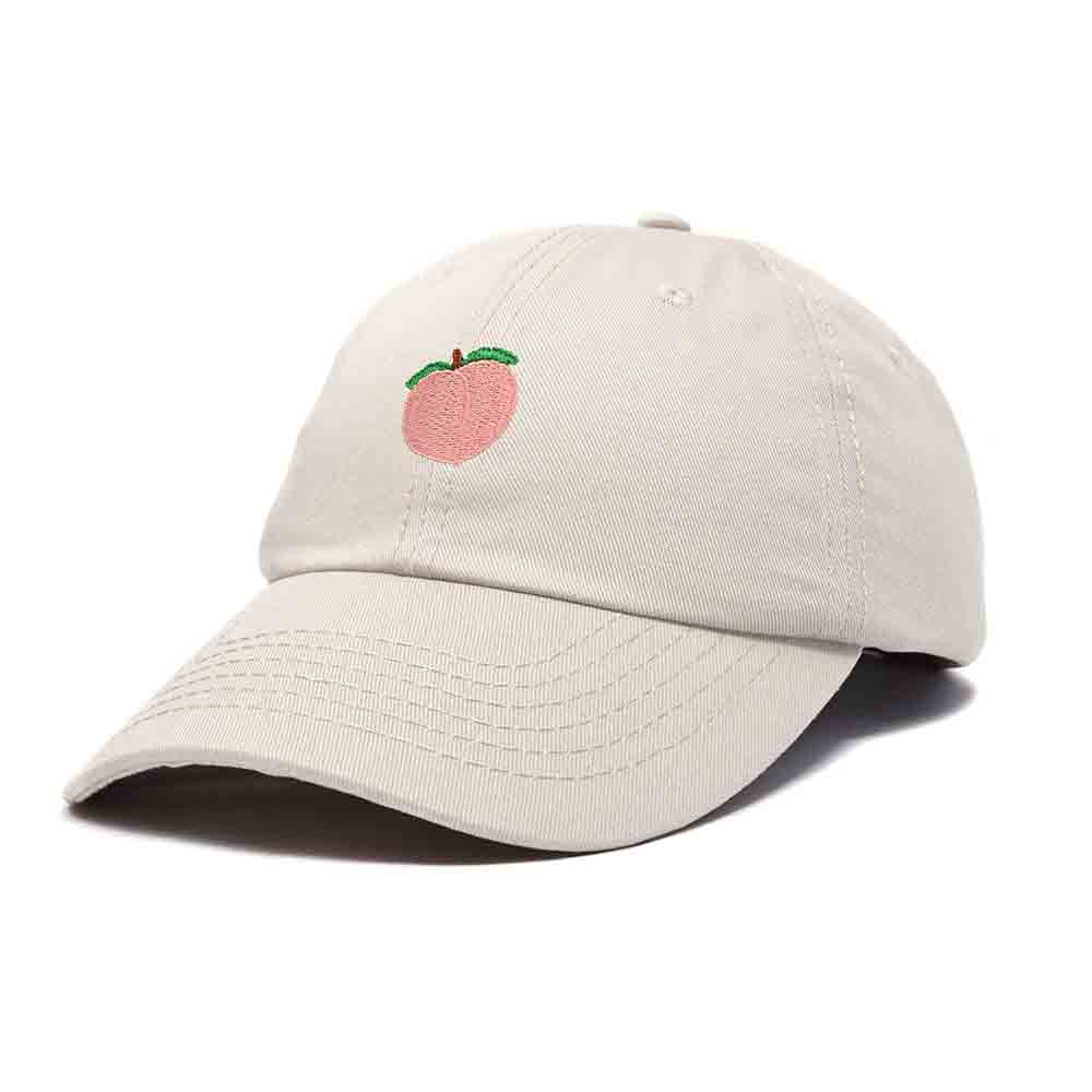 Dalix Peach Embroidered Dad Cap Cotton Baseball Hat Women in Light Pink