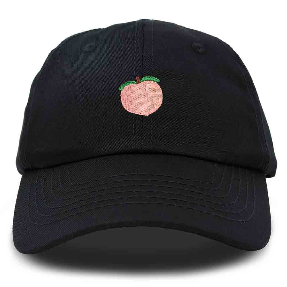 Dalix Peach Embroidered Dad Cap Cotton Baseball Hat Women in Beige