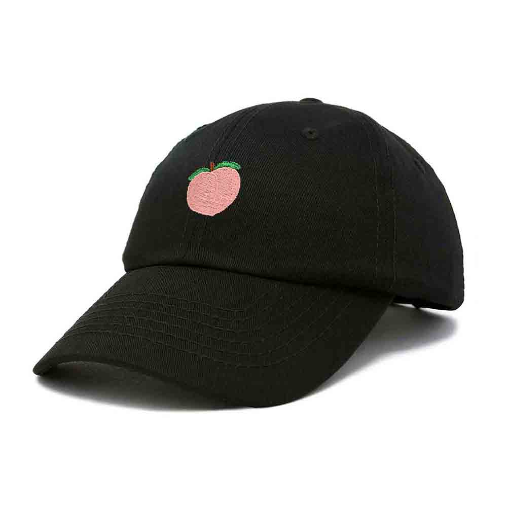 Dalix Peach Embroidered Dad Cap Cotton Baseball Hat Women in Gray