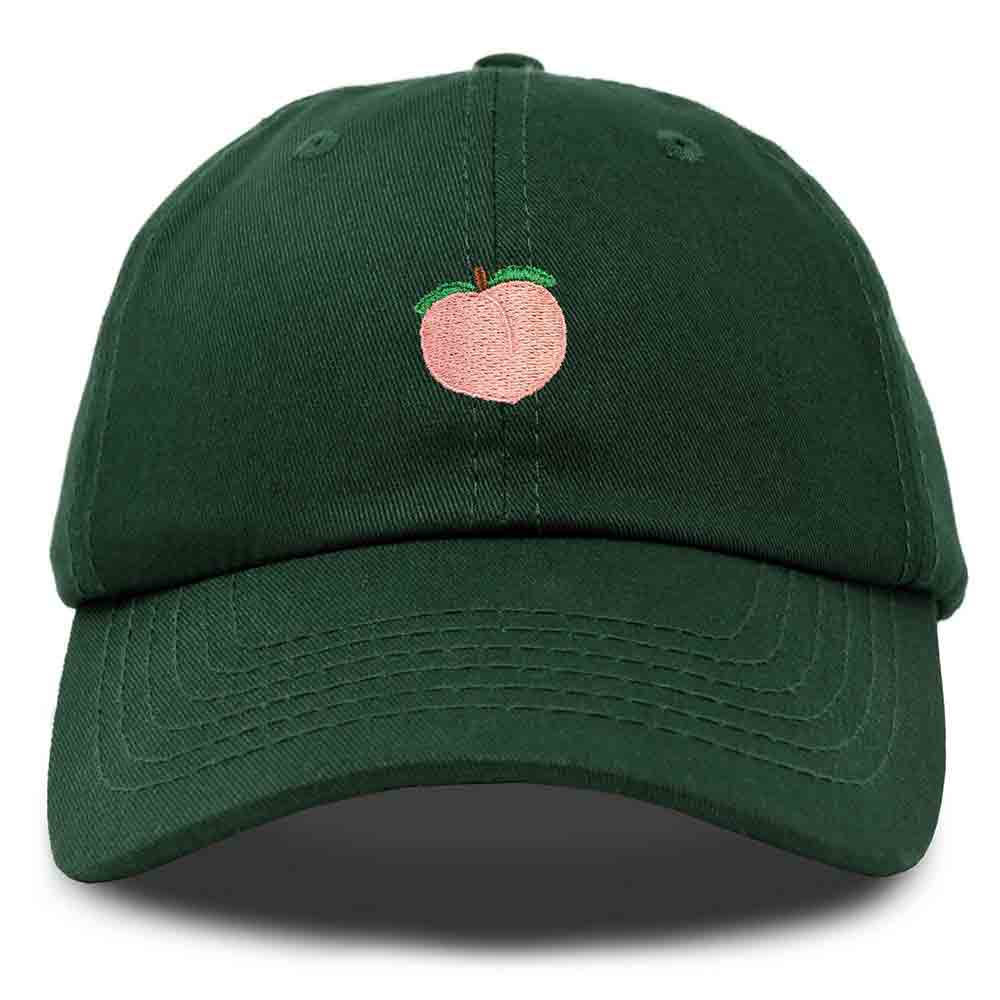 Dalix Peach Embroidered Dad Cap Cotton Baseball Hat Women in Yellow