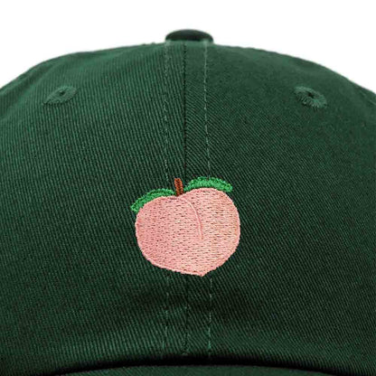 Dalix Peach Embroidered Dad Cap Cotton Baseball Hat Women in Navy Blue