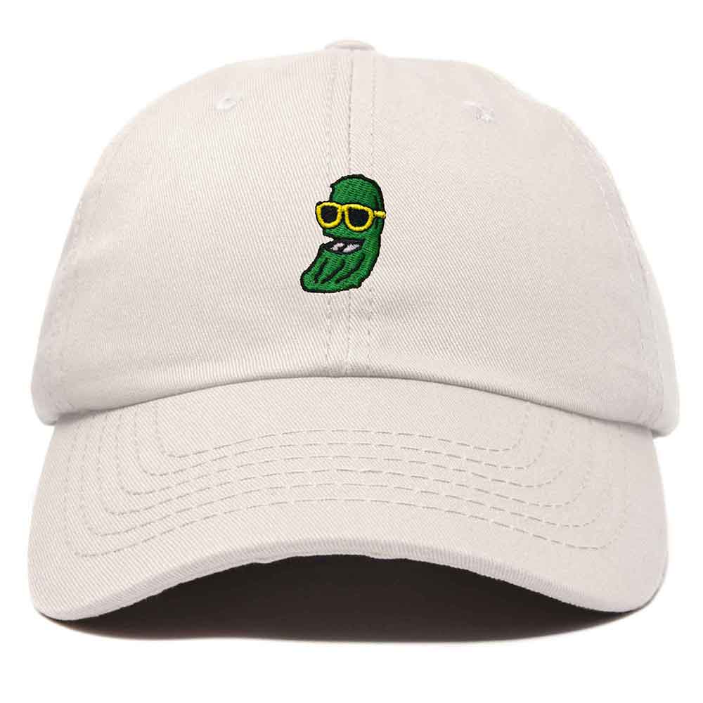 Dalix Pickle Dude Cap Embroidered Mens Cotton Baseball Hat in Beige