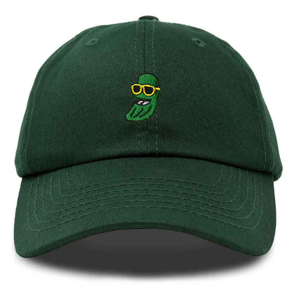 Dalix Pickle Dude Cap Embroidered Mens Cotton Baseball Hat in Dark Green
