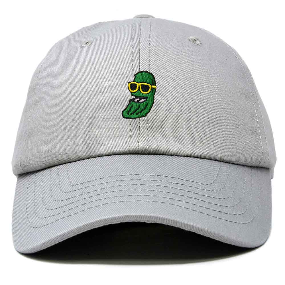 Dalix Pickle Dude Cap Embroidered Mens Cotton Baseball Hat in Gray