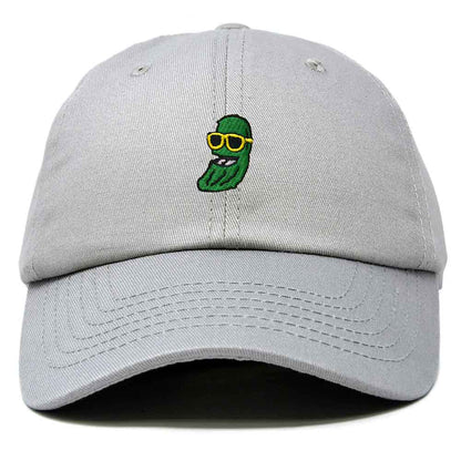Dalix Pickle Dude Cap Embroidered Mens Cotton Baseball Hat in Gray