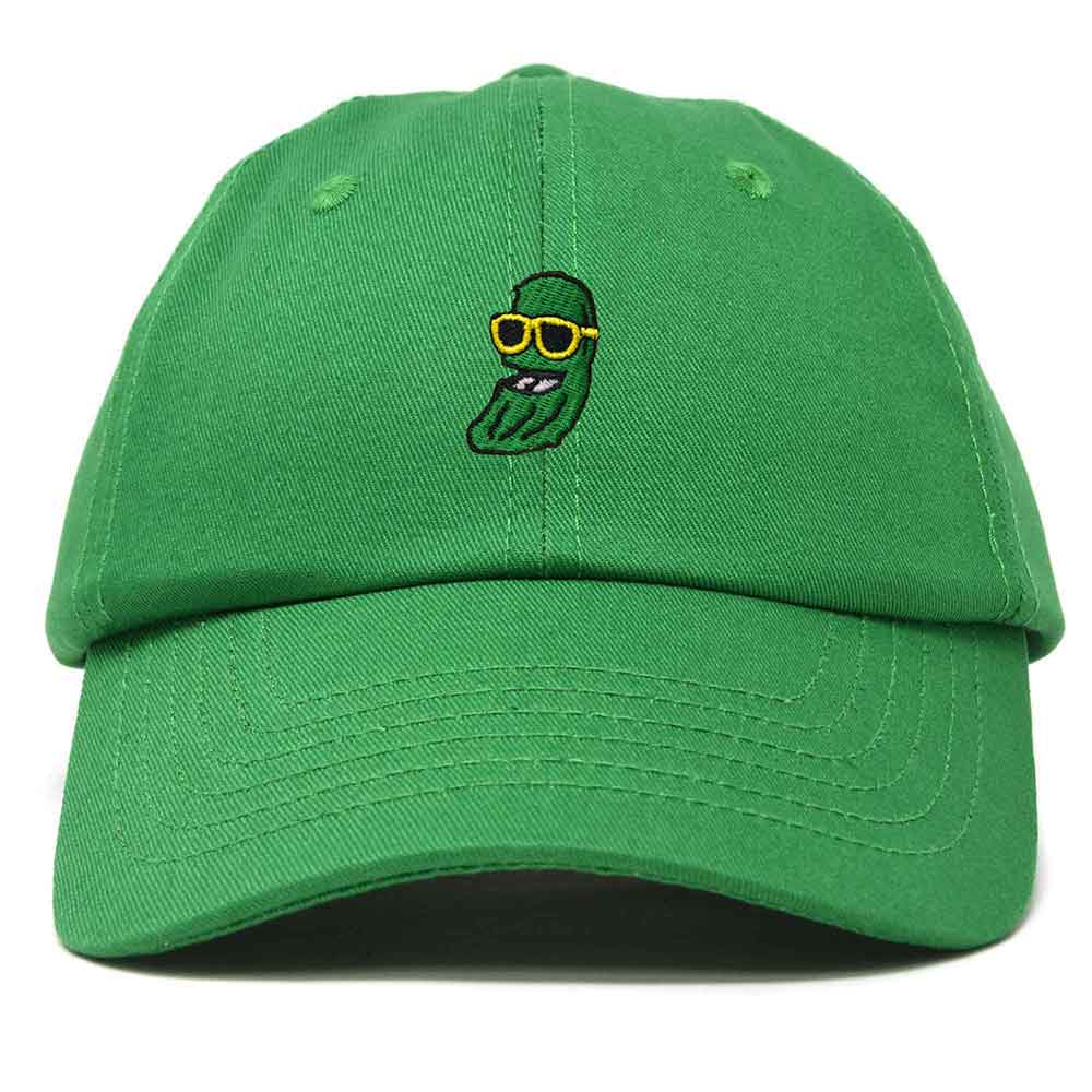 Dalix Pickle Dude Cap Embroidered Mens Cotton Baseball Hat in Kelly Green