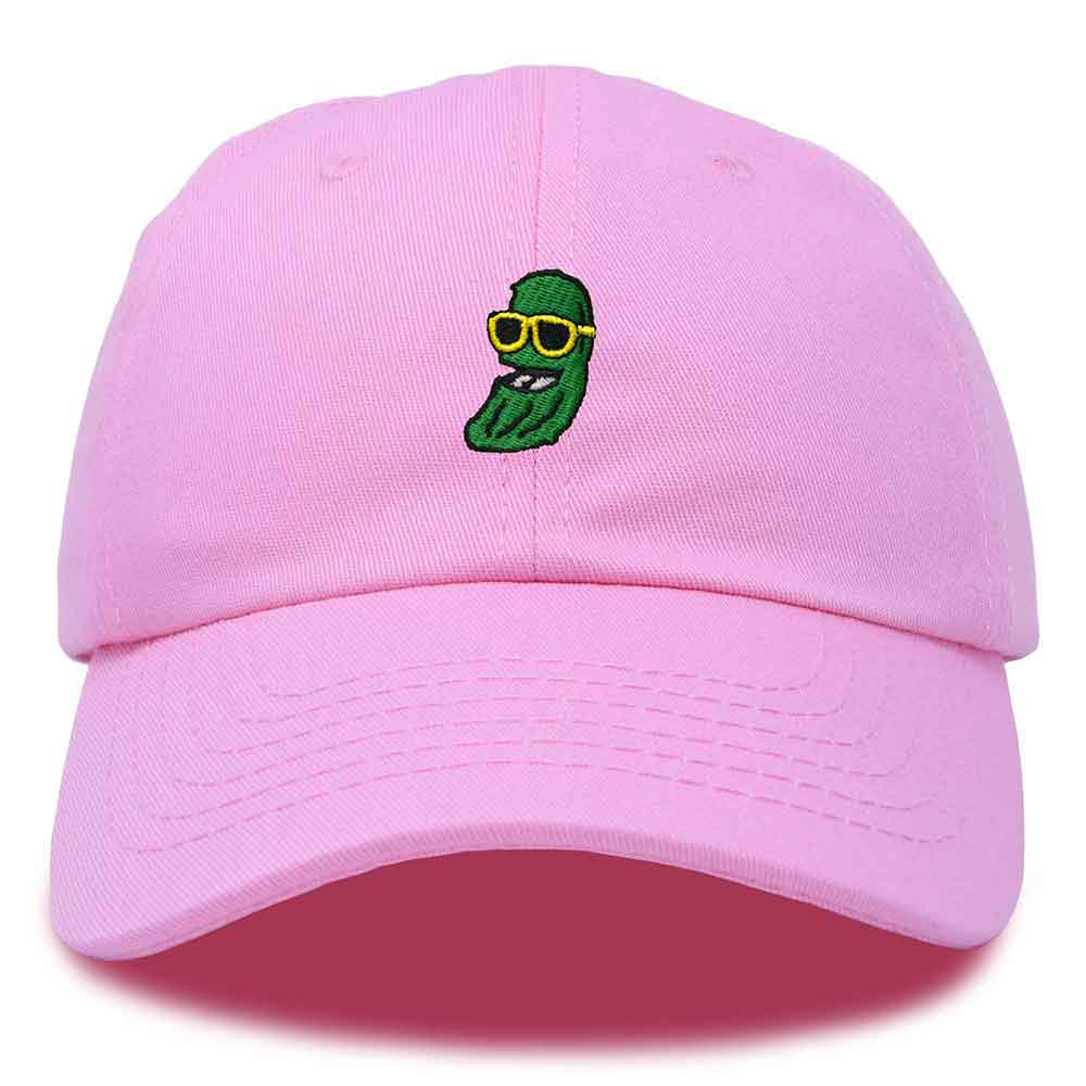 Dalix Pickle Dude Cap Embroidered Mens Cotton Baseball Hat in Light Pink