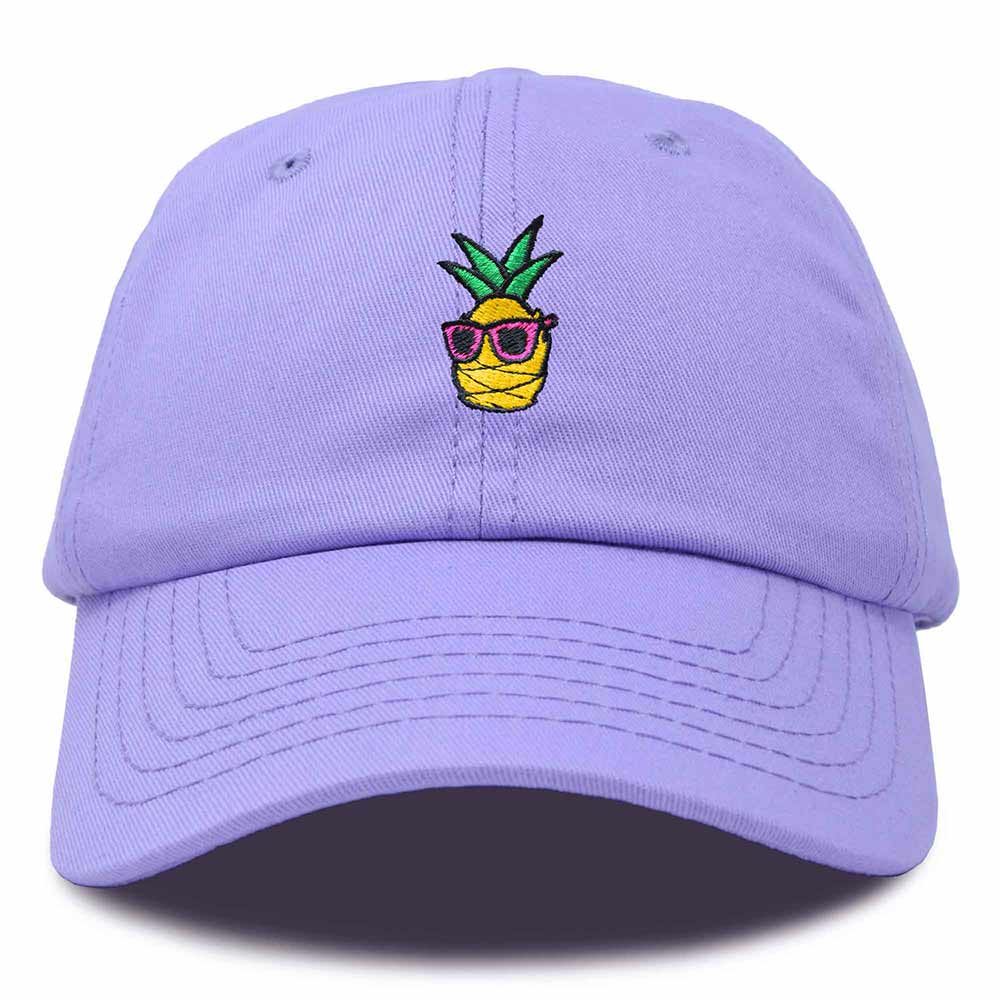Dalix Pineapple Embroidered Cap Cotton Baseball Summer Cool Dad Hat Mens in Lavender