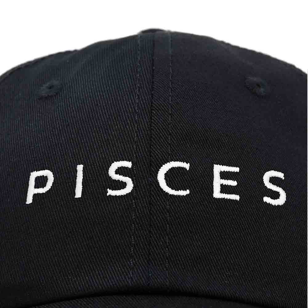 Dalix Pisces Dad Hat Embroidered Zodiac Astrology Cotton Baseball Cap in Black