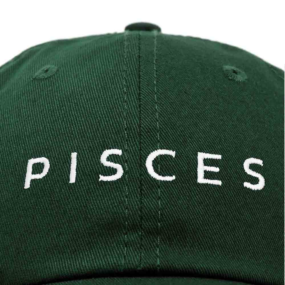Dalix Pisces Dad Hat Embroidered Zodiac Astrology Cotton Baseball Cap in Navy Blue