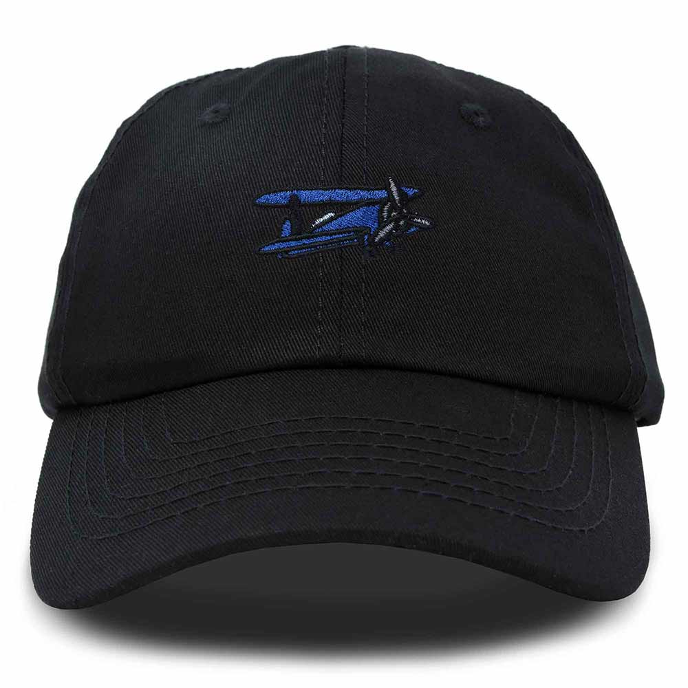 Dalix Propeller Plane Embroidered Cap Cotton Baseball Hat Airplane Men in Black