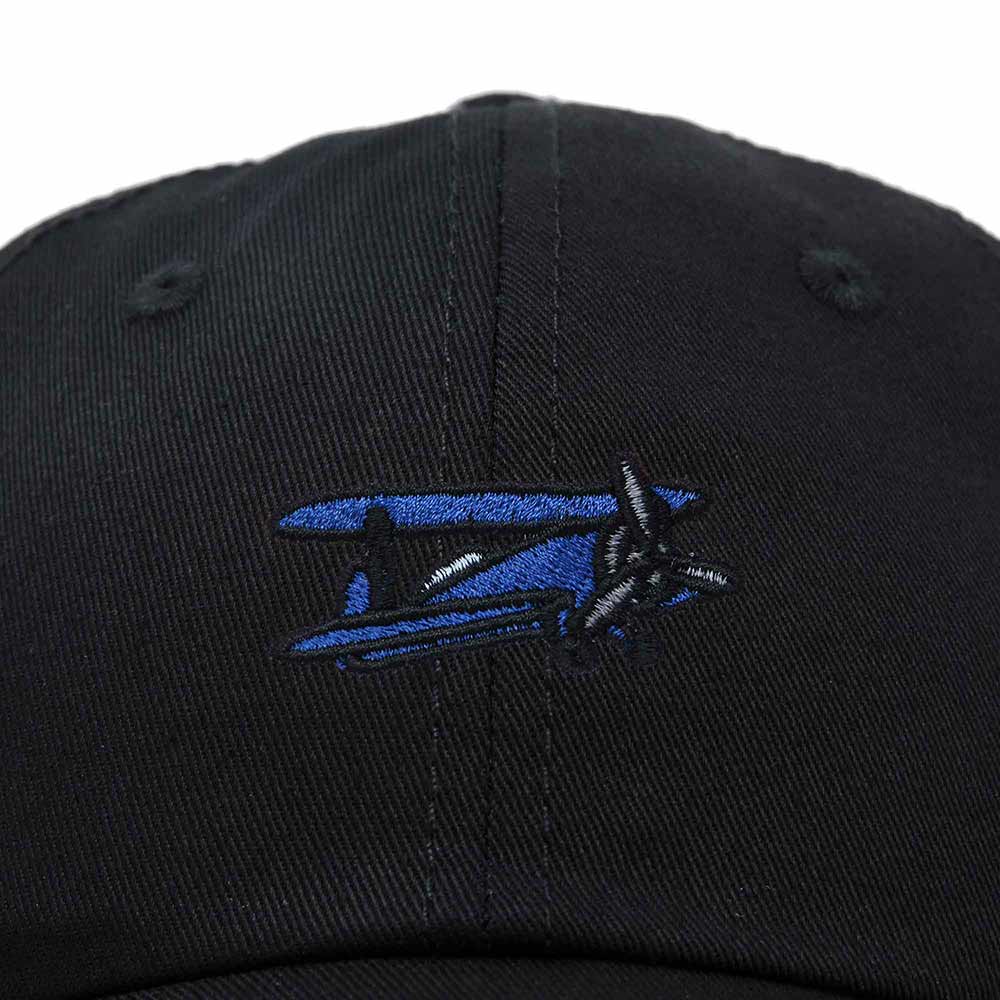 Dalix Propeller Plane Embroidered Cap Cotton Baseball Hat Airplane Men in Black