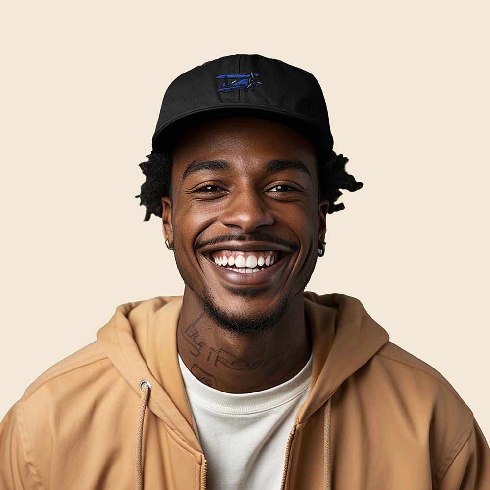 Dalix Propeller Plane Embroidered Cap Cotton Baseball Hat Airplane Men in Black