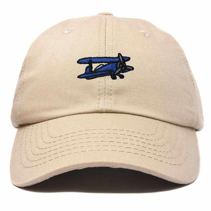 Dalix Propeller Plane Embroidered Cap Cotton Baseball Hat Airplane Men in Khaki