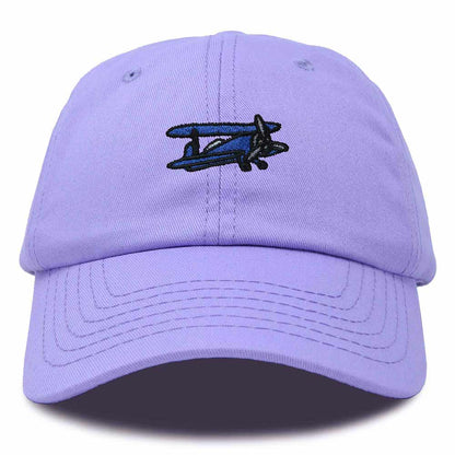 Dalix Propeller Plane Embroidered Cap Cotton Baseball Hat Airplane Men in Lavender