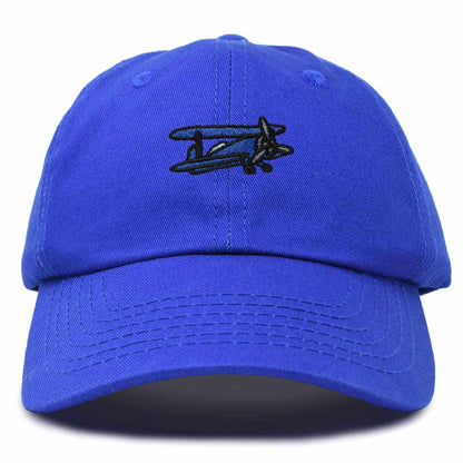 Dalix Propeller Plane Embroidered Cap Cotton Baseball Hat Airplane Men in Royal Blue