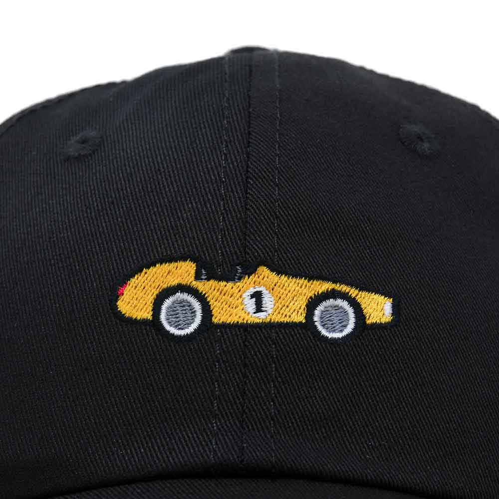 Dalix Race Car Embroidered Dad Cap Classic Cotton Baseball Hat Mens in Black