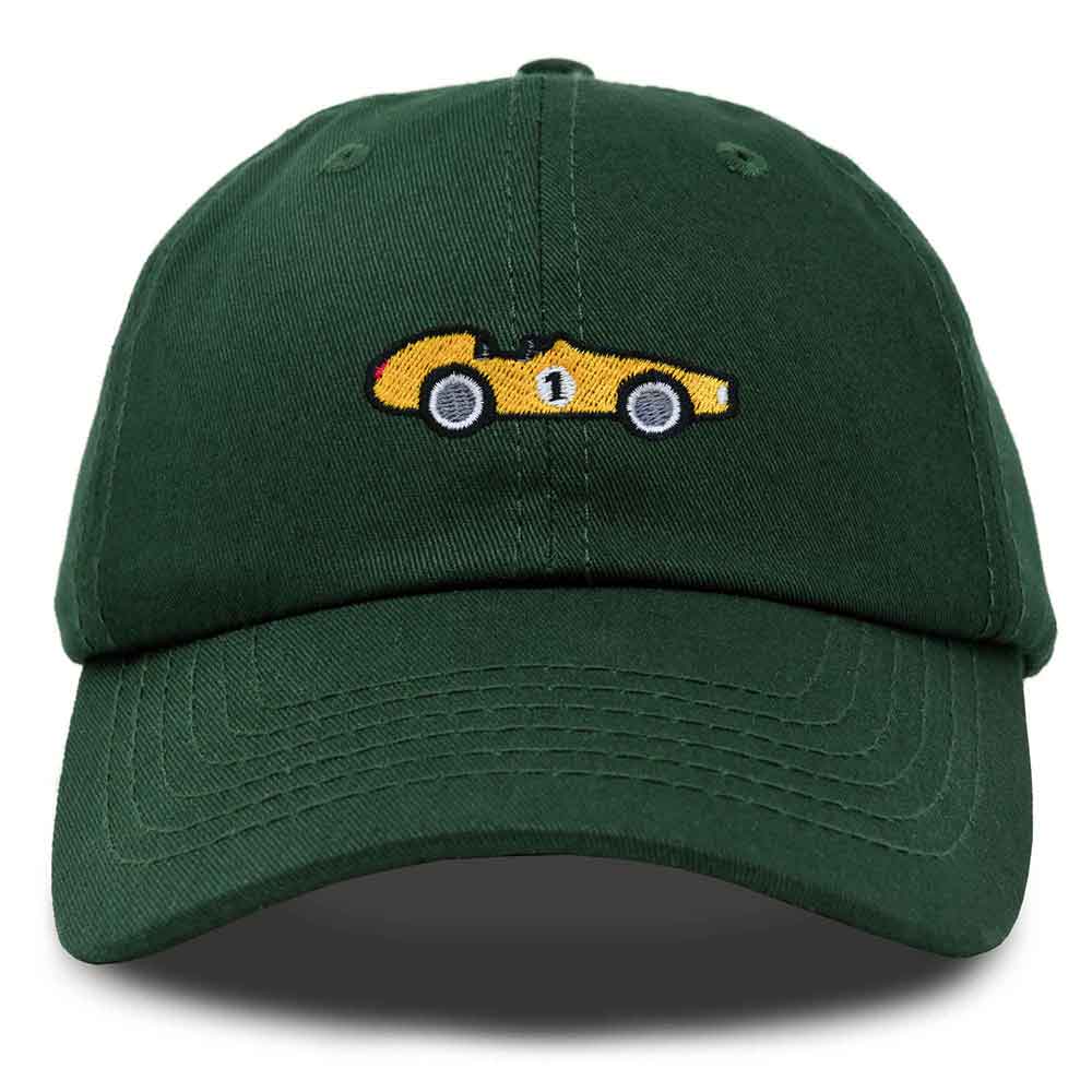 Dalix Race Car Embroidered Dad Cap Classic Cotton Baseball Hat Mens in Yellow