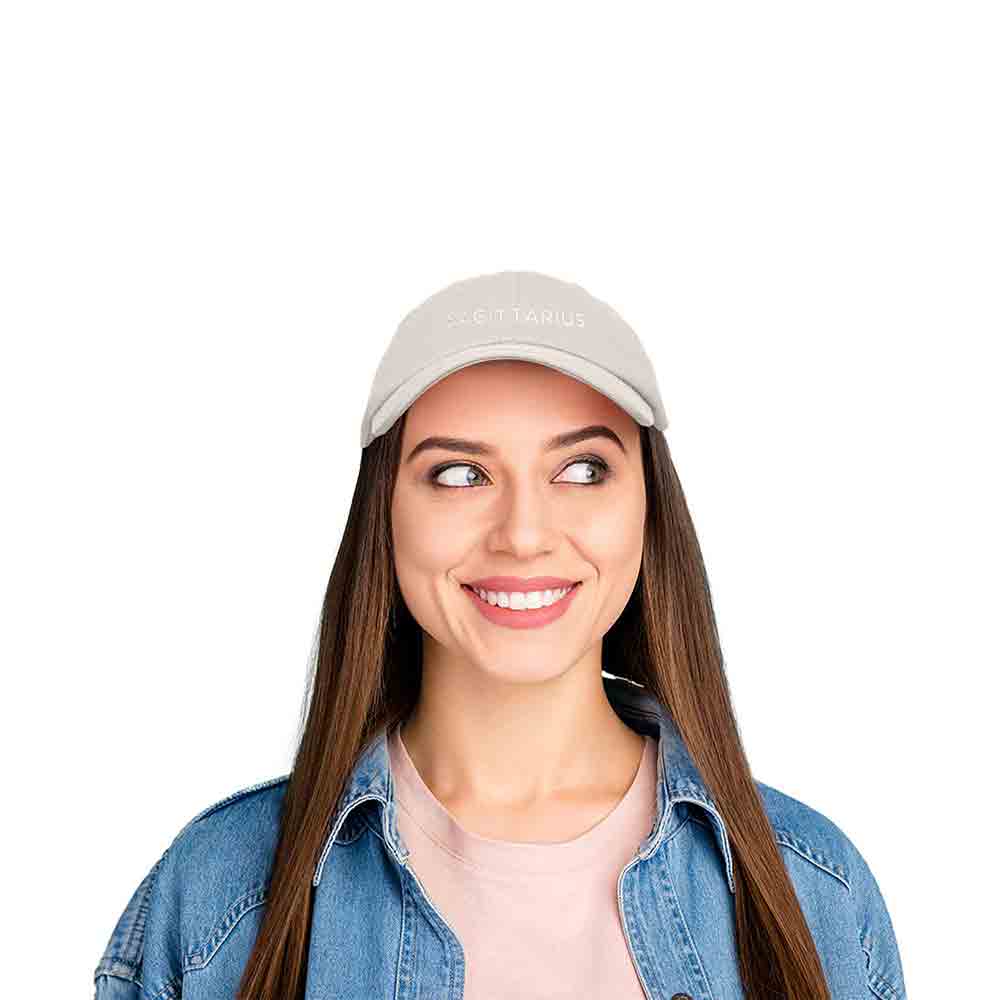 Dalix Sagittarius Dad Hat Embroidered Zodiac Astrology Cotton Baseball Cap in Maroon