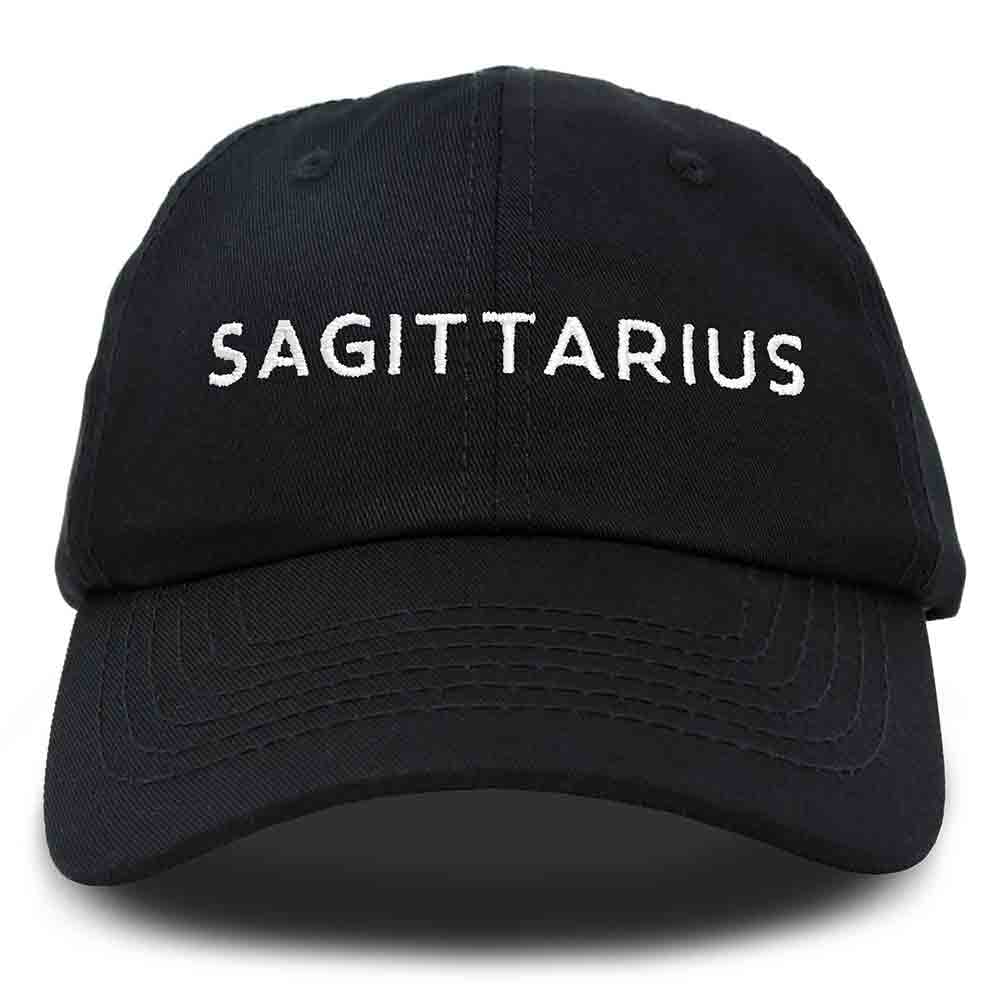 Dalix Sagittarius Dad Hat Embroidered Zodiac Astrology Cotton Baseball Cap in Beige