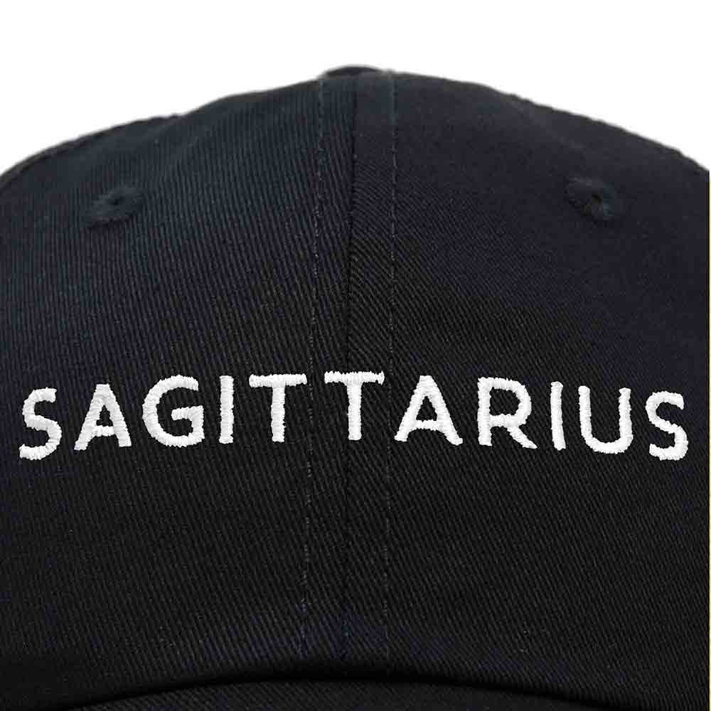 Dalix Sagittarius Dad Hat Embroidered Zodiac Astrology Cotton Baseball Cap in Black