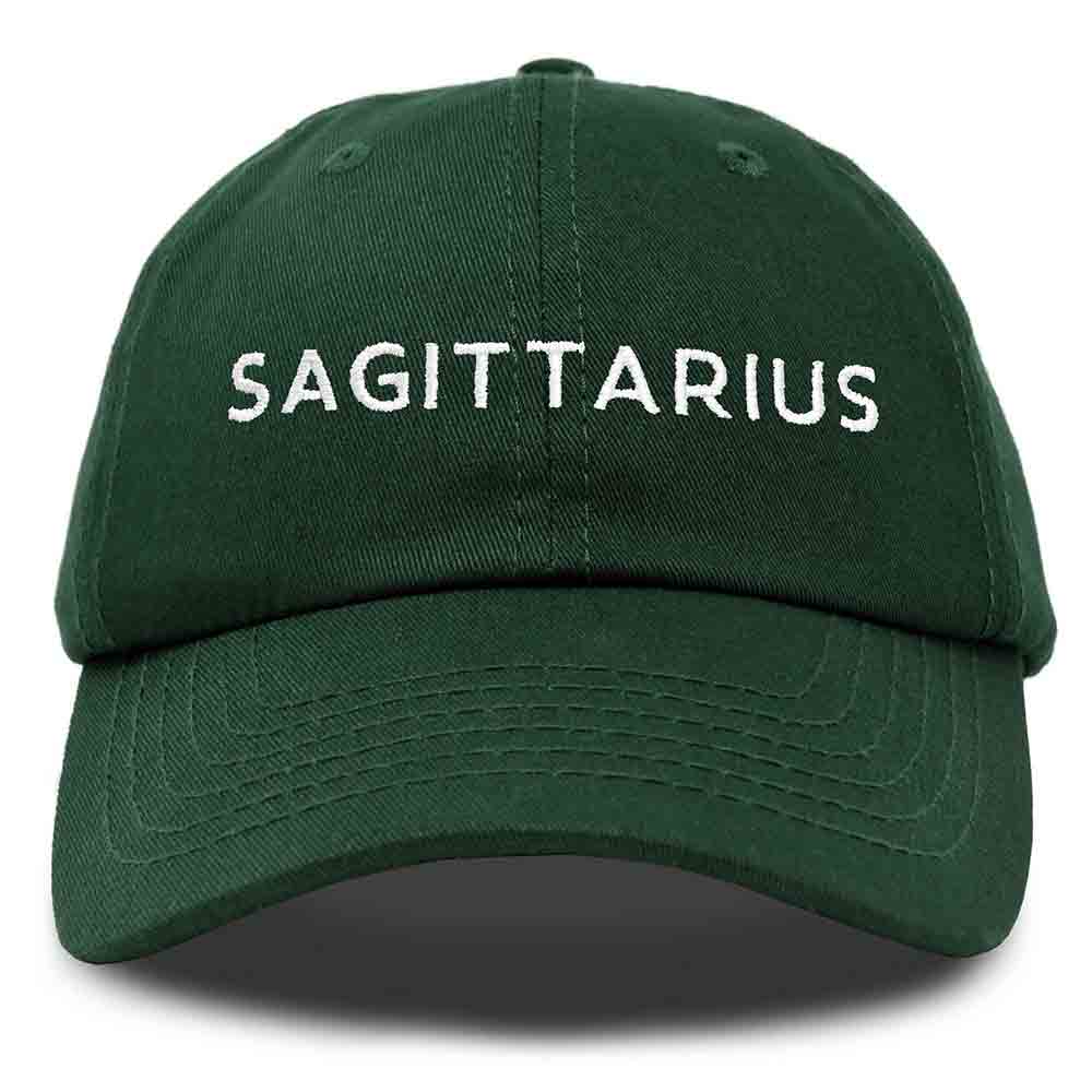 Dalix Sagittarius Dad Hat Embroidered Zodiac Astrology Cotton Baseball Cap in Yellow