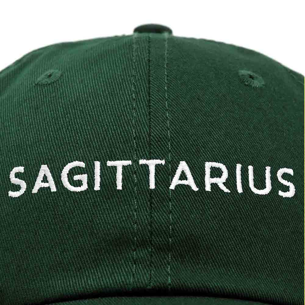 Dalix Sagittarius Dad Hat Embroidered Zodiac Astrology Cotton Baseball Cap in Navy Blue