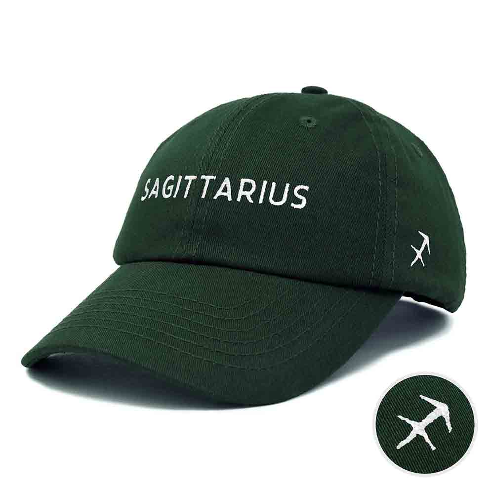Dalix Sagittarius Dad Hat Embroidered Zodiac Astrology Cotton Baseball Cap in Orange