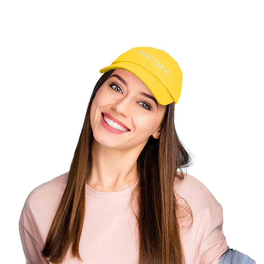 Dalix Sagittarius Dad Hat Embroidered Zodiac Astrology Cotton Baseball Cap in Washed Black