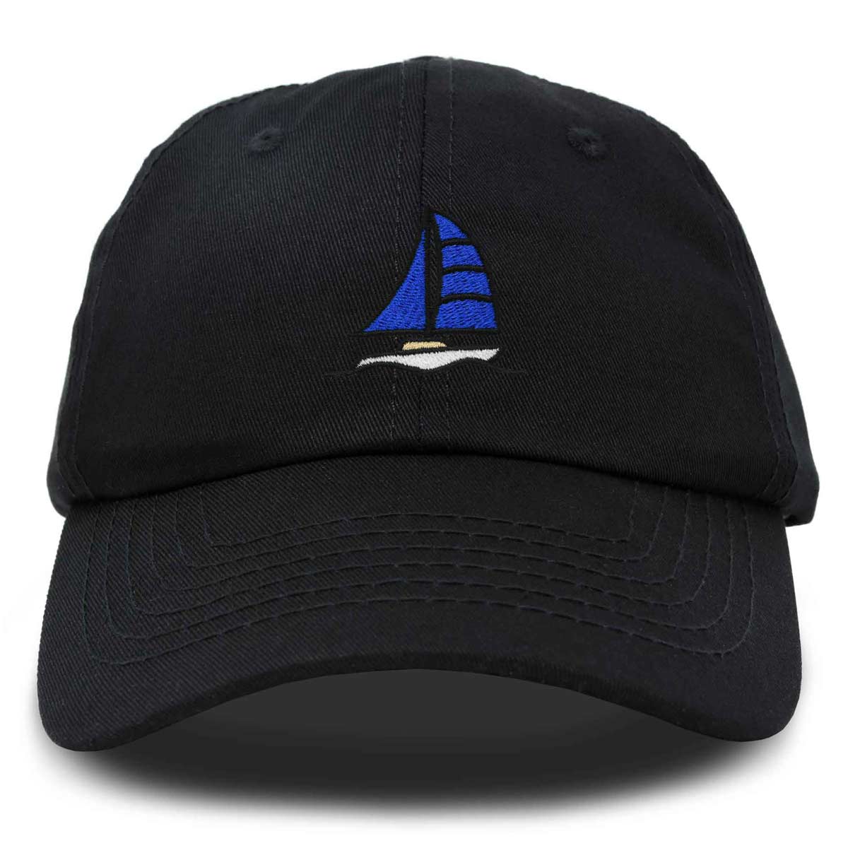 Dalix Sailboat Hat Embroidered Cotton Baseball Dad Cap Men in Beige