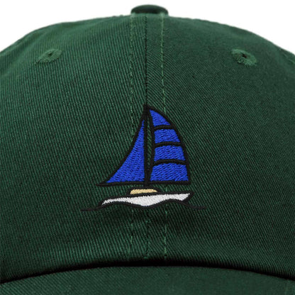 Dalix Sailboat Hat Embroidered Cotton Baseball Dad Cap Men in Navy Blue