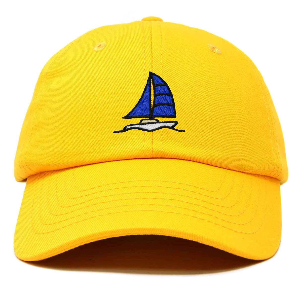 Dalix Sailboat Hat Embroidered Cotton Baseball Dad Cap Men in Royal Blue