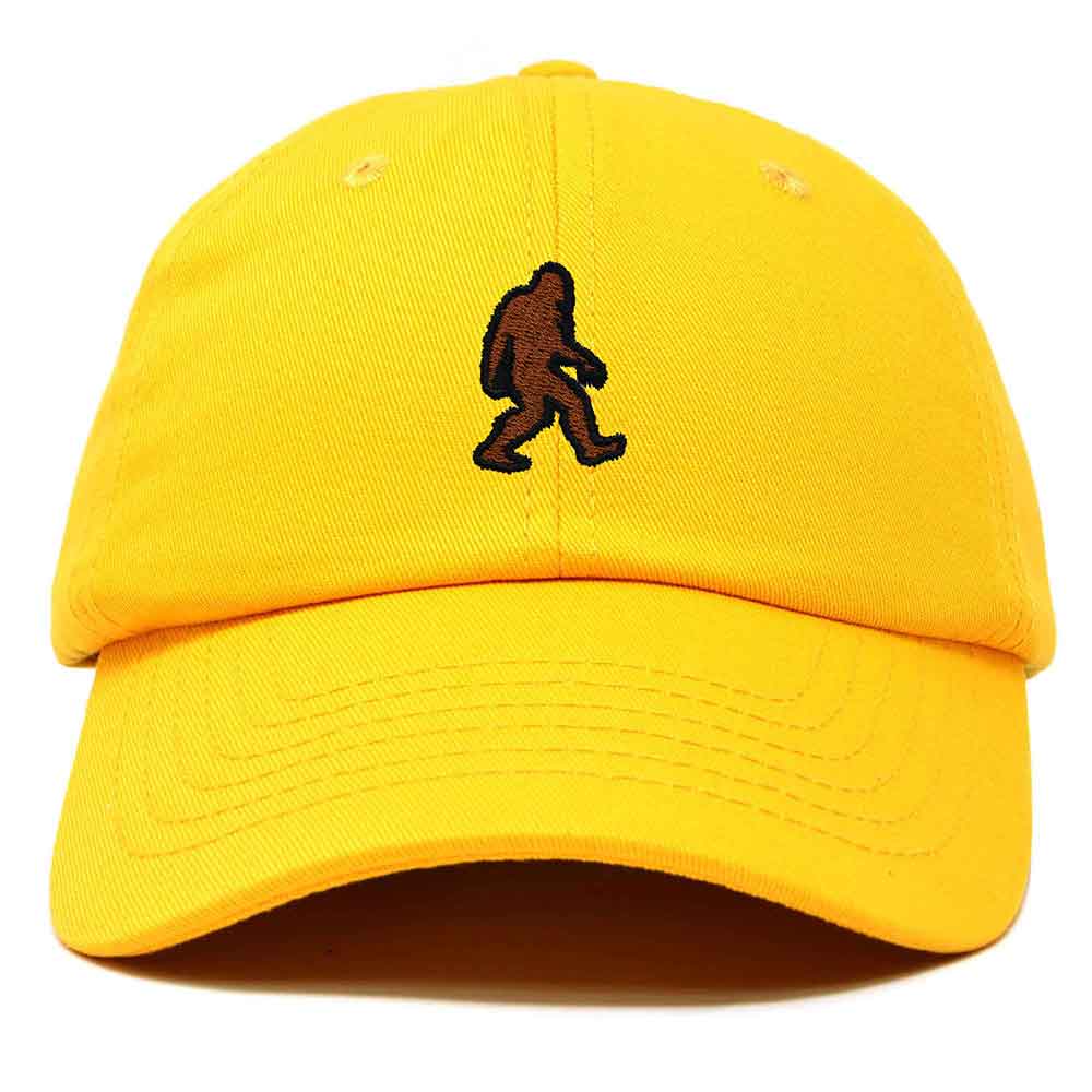 Dalix Sasquatch Embroidered Cap Cotton Baseball Summer Cool Dad Hat Mens in Gold