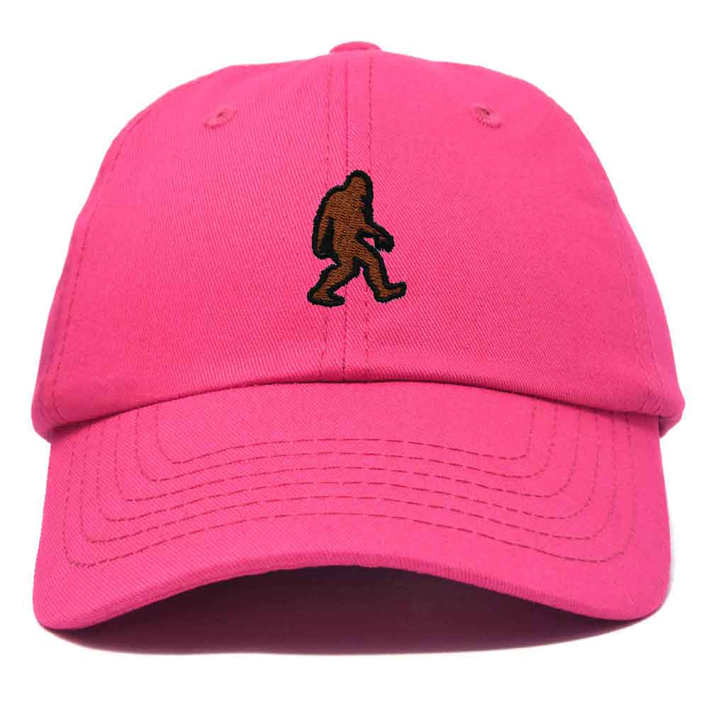Dalix Sasquatch Embroidered Cap Cotton Baseball Summer Cool Dad Hat Mens in Hot Pink