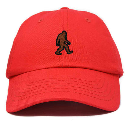 Dalix Sasquatch Embroidered Cap Cotton Baseball Summer Cool Dad Hat Mens in Red