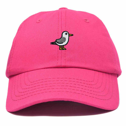 Dalix Seagull Embroidered Cap Cotton Baseball Hat Bird Womens in Hot Pink