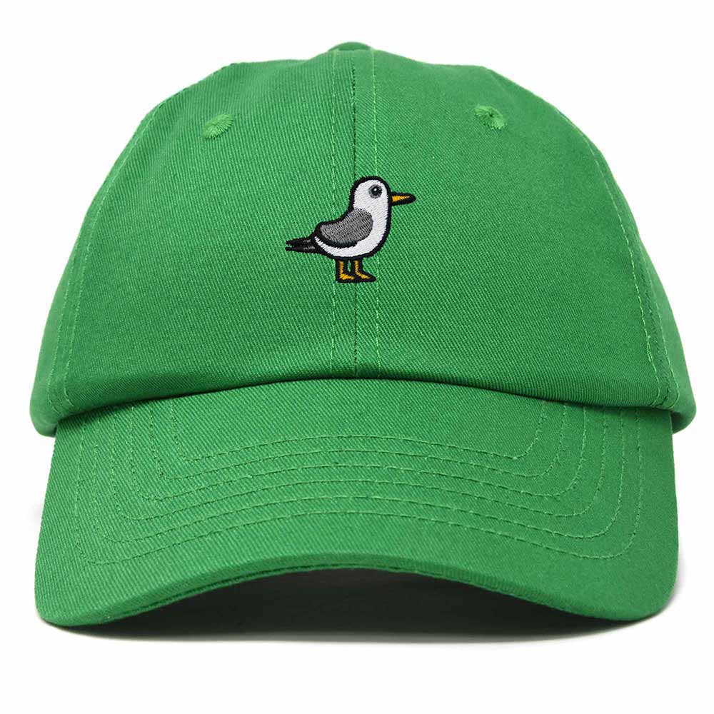 Dalix Seagull Embroidered Cap Cotton Baseball Hat Bird Womens in Kelly Green