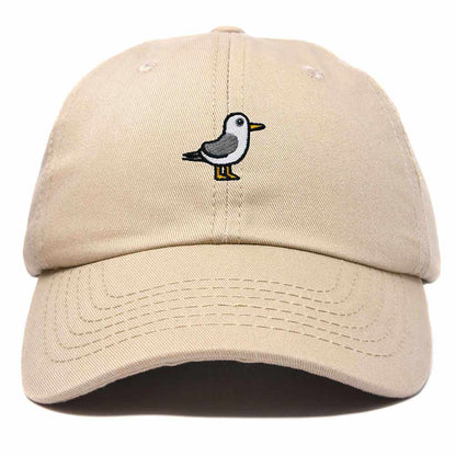 Dalix Seagull Embroidered Cap Cotton Baseball Hat Bird Womens in Khaki