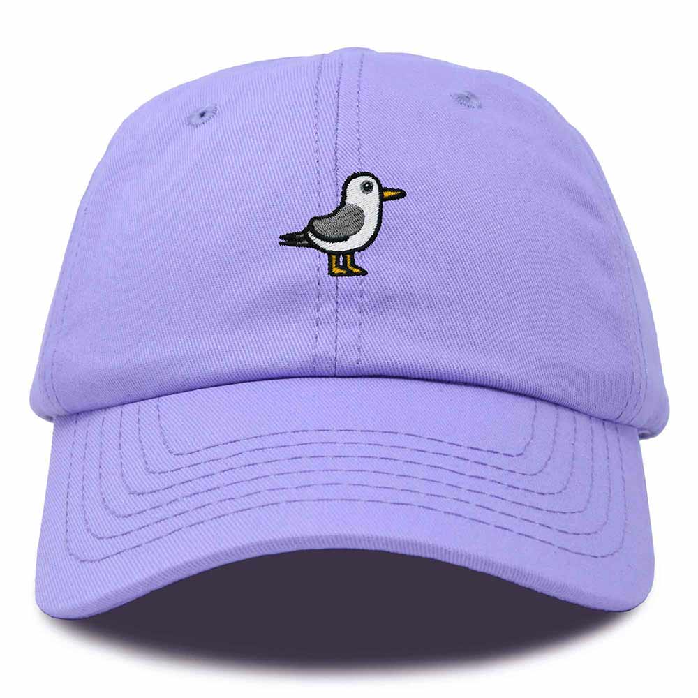 Dalix Seagull Embroidered Cap Cotton Baseball Hat Bird Womens in Lavender