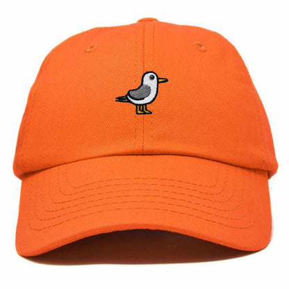 Dalix Seagull Embroidered Cap Cotton Baseball Hat Bird Womens in Orange