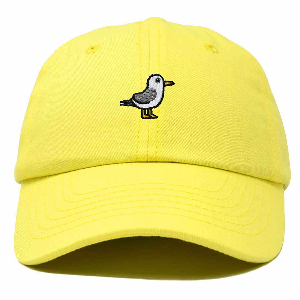 Dalix Seagull Embroidered Cap Cotton Baseball Hat Bird Womens in Yellow
