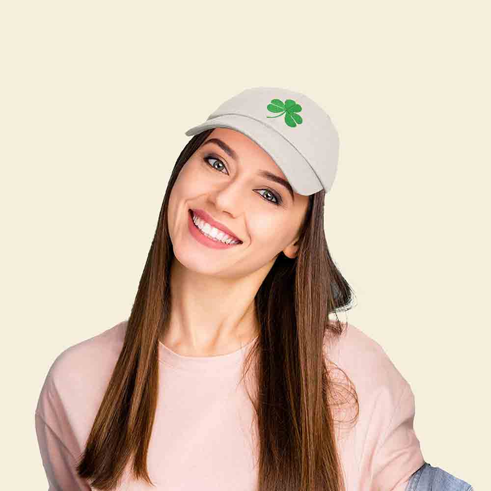 Dalix Shamrock Embroidered Dad Hat Cotton Baseball Cap Women in Lavender